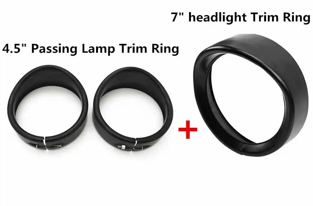 "NightRider™ Chrome Headlight Trim Ring – Classic Cruiser Style"