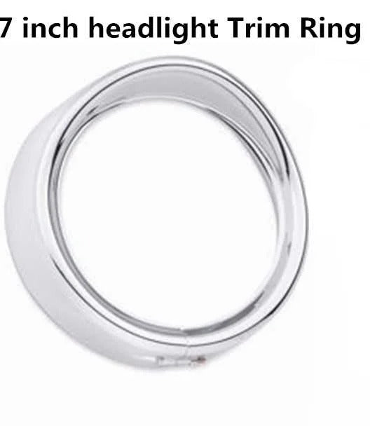 "NightRider™ Chrome Headlight Trim Ring – Classic Cruiser Style"