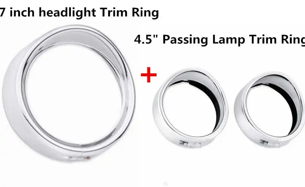 "NightRider™ Chrome Headlight Trim Ring – Classic Cruiser Style"